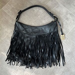 Frye fringe purse. Black.